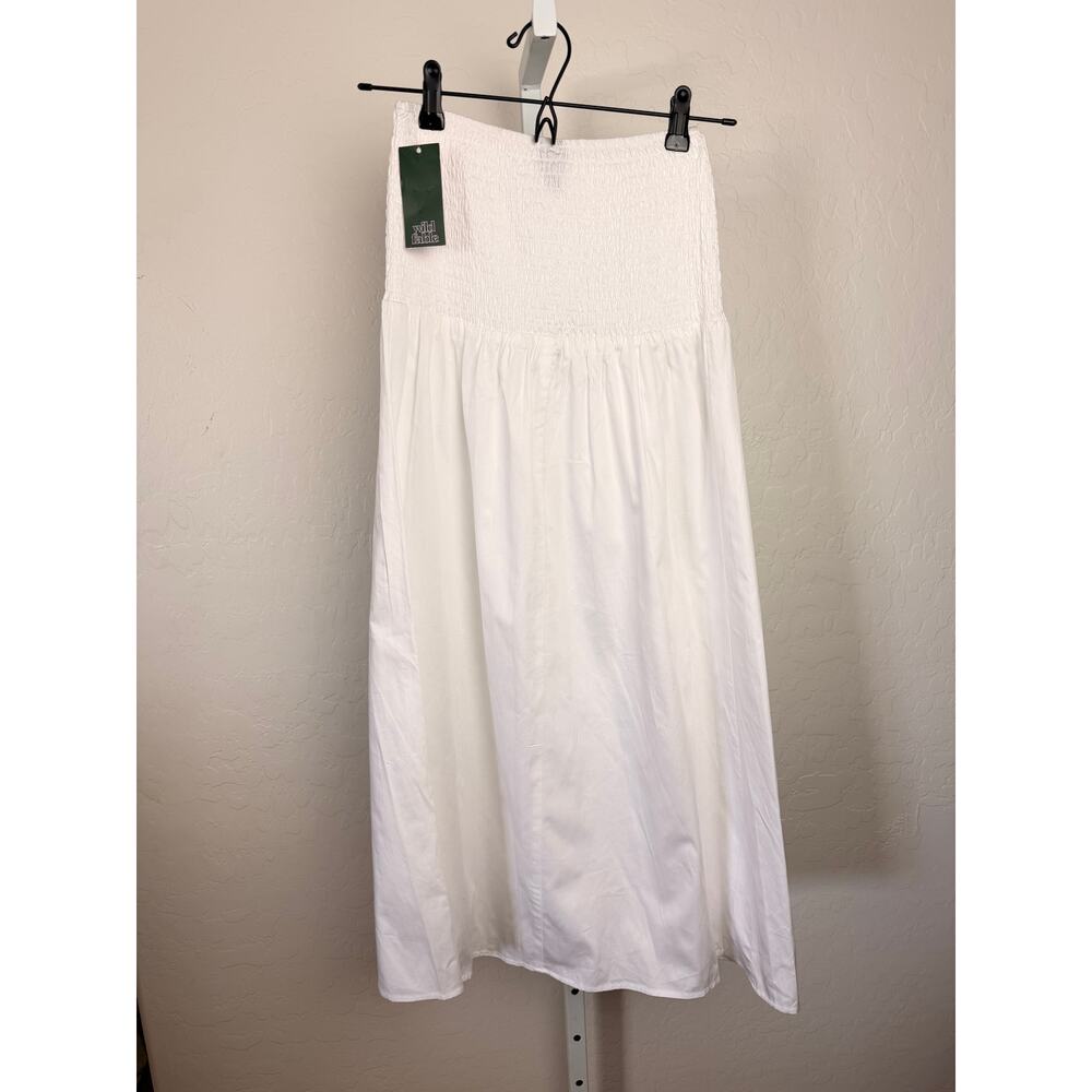 NWT Wild Fable White Smocked Maxi Skirt Women’s XS Cotton Boho